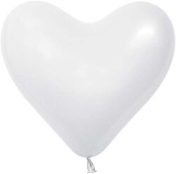 Amscan 20001346 12-inch Heart Latex Balloons, 50 Pieces, White