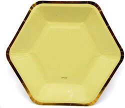 9-inch 6-Piece Hexagonal Party Paper Plate Set, Yellow