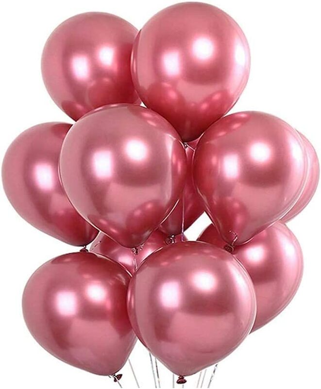 Party Fun 12-inch Balloon, Pack of 40 Units, Chrome Clear Red