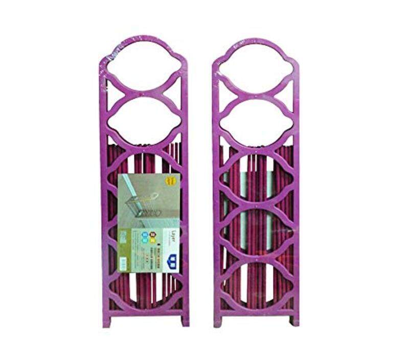 

Generic Stackable 5-Section Shoe Rack, Purple