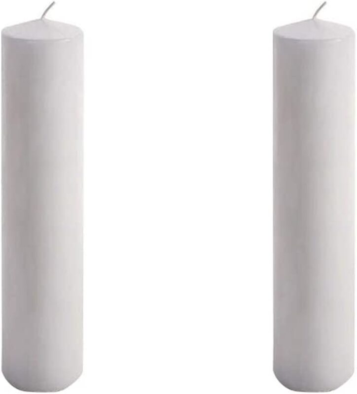 Beautiful Pillar Candle, 3 x 23cm, 2 Piece, White
