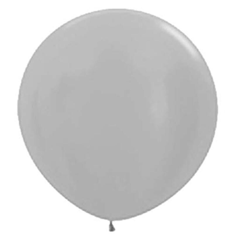 Amscan 20006699 91.5cm Latex Balloons, 2 Pieces, Satin Silver