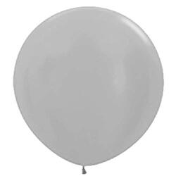 Amscan 20006699 91.5cm Latex Balloons, 2 Pieces, Satin Silver