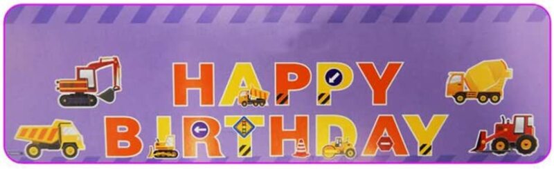 Party Fun Happy Birthday Banner for Party Supplies and Decorations, 4-Meter, Purple