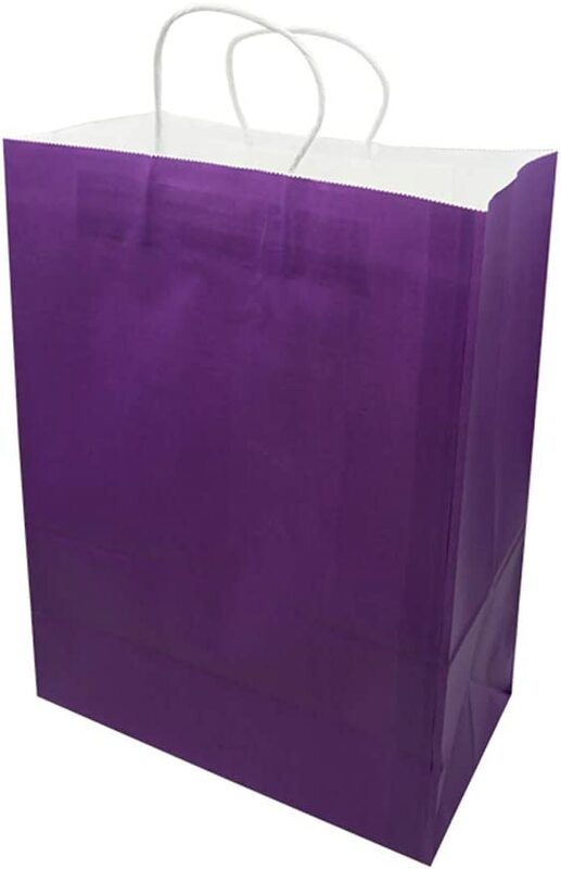 'Party Fun'' Beautiful Paper Gift Bag Set, 10 Pieces, 31 x 15 x 41cm, Purple