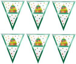 Party Fun Happy Birthday Printed Flag Banners For Party Supplies and Decorations, 13 Pieces, Multicolour