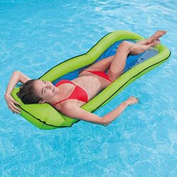 Intex Inflatable Mesh Lounge Floating Raft with Headrest, Green