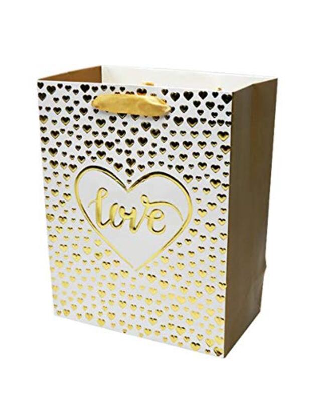 Beautiful Paper Gift Bag for Any Occasion, 23 x 18 x 10cm, Gold