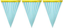 3-Meter Fun Paper Banner for Party Supplies and Decorations, 10-Pieces, Blue/White