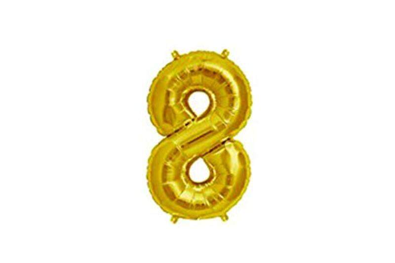 

Generic 30-inch Number 8 Foil Balloon for Birthday Party Deco, Gold