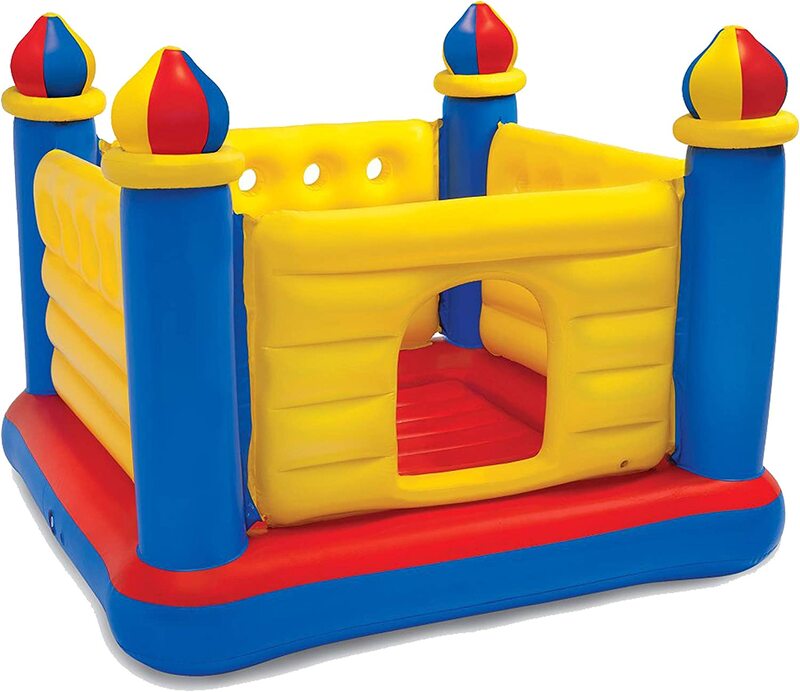 Intex Kids Inflatable Bouncy Castle Jumper with Hand Air Pump, 48259, Ages 3+