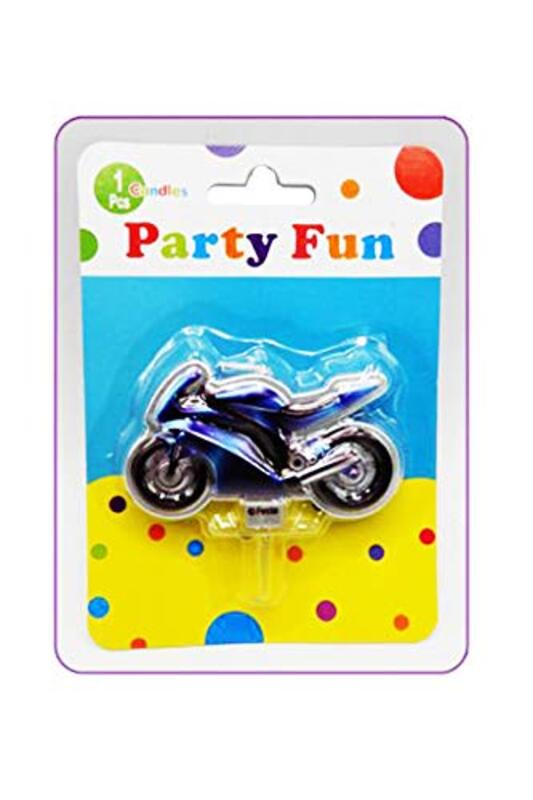 Party Fun Metallic Bike Candle, Blue