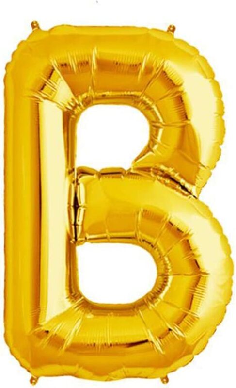 Beautiful 40-inch Alphabet B Foil Balloon, Pack of 1 Unit, Golden