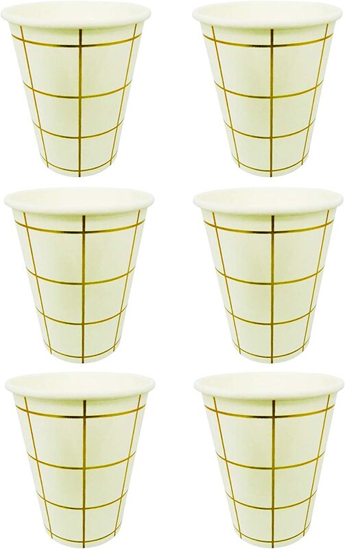 6-Piece Party Fun Party Paper Cup Set, White