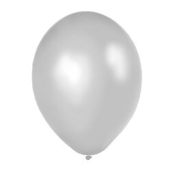 Amscan 20000853 12-inch Latex Balloons, 50 Pieces, Solid Silver
