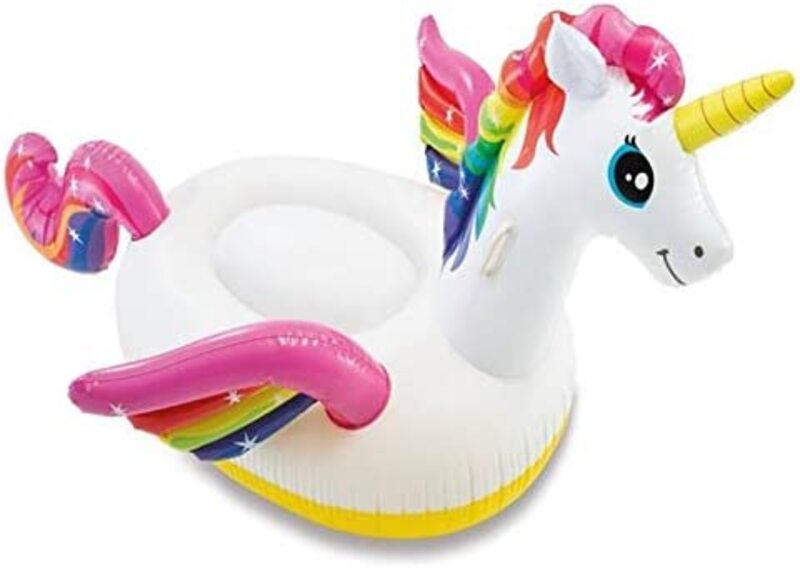 Intex Floating Raft Unicorn Ride-On, 57561, Multicolour