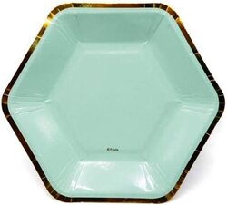 9-inch 6-Piece Hexagonal Party Paper Plate Set, Blue