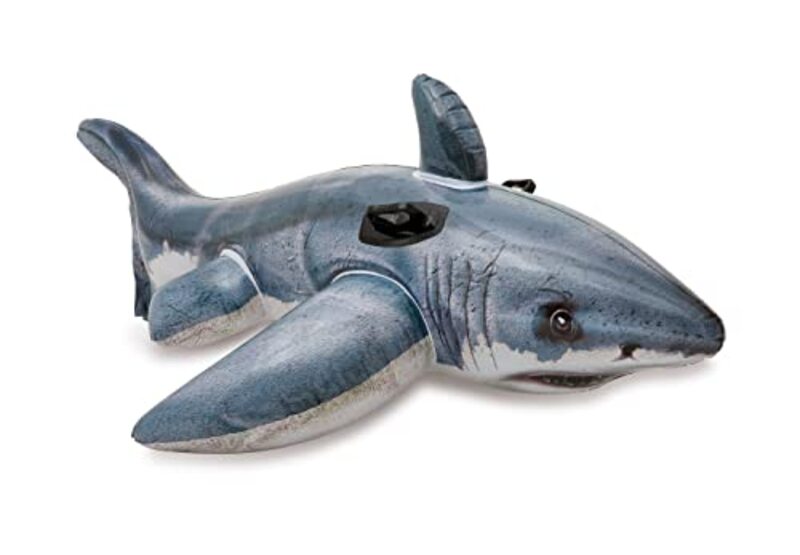 Intex Great White Shark Ride-On 68" X 42" for Ages 3, Grey