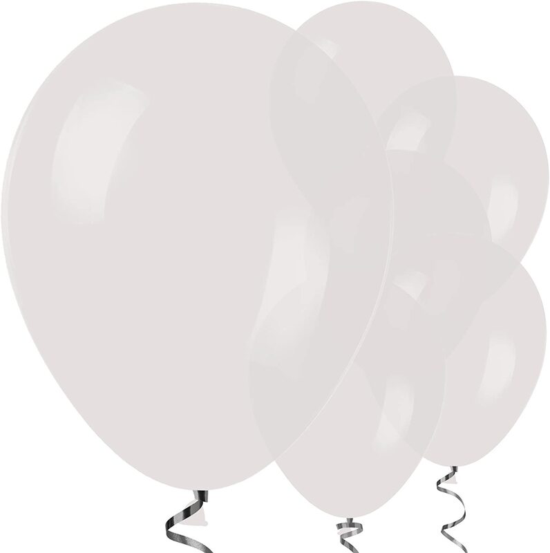 Amscan 20000784 12-inch Latex Balloons, 50 Pieces, Clear