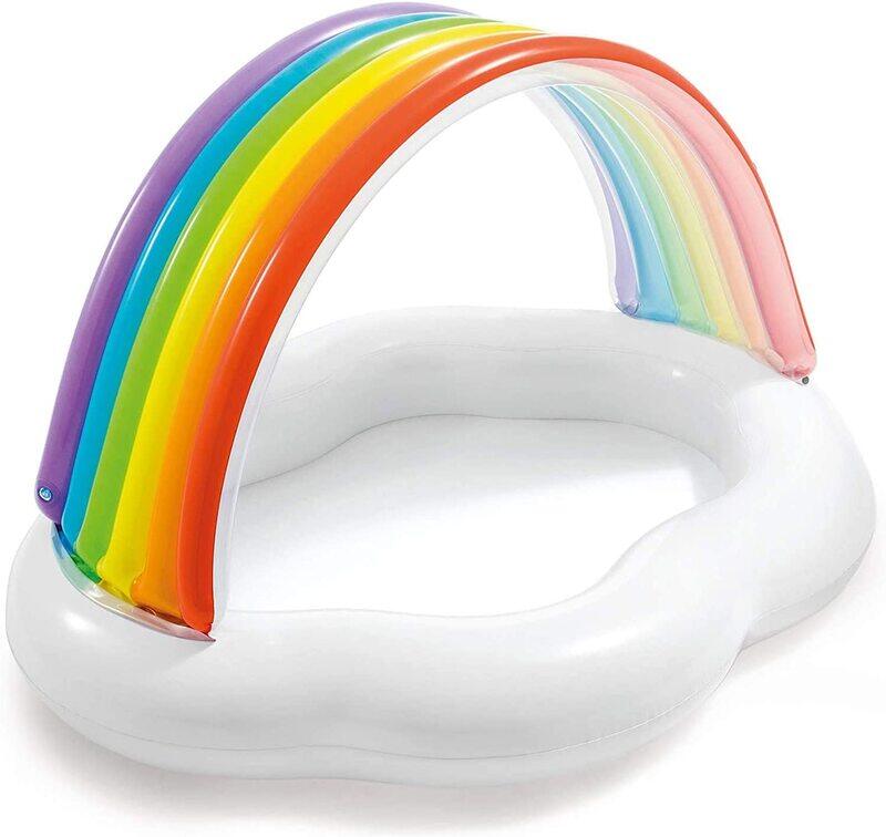 

Wenia Rainbow Cloud Inflatable Baby Pool, Ages 1-3, White