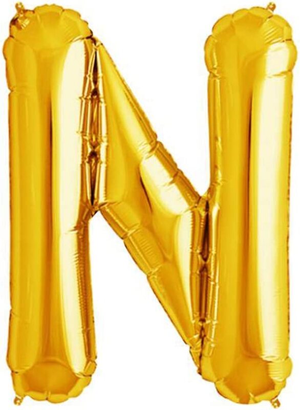 40-inch Letter "N" Alphabet Foil Balloon, Golden