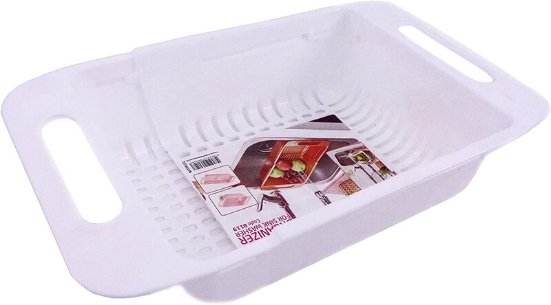 Collapsible Kitchen Colander Sink Basket, Or-8119, White