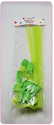 Party Fun Beautiful 10-inch Balloons with Stick & Holder, Pack of 10 Units, Green