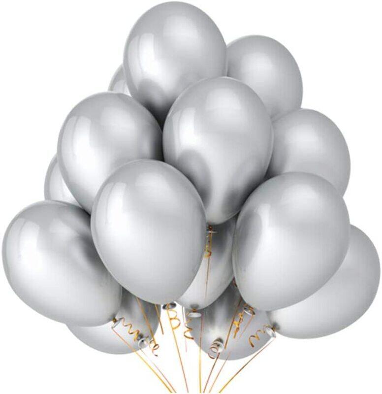 

Generic Party Fun 12-inch Balloon, Pack of 40 Units, Chrome Clear Silver