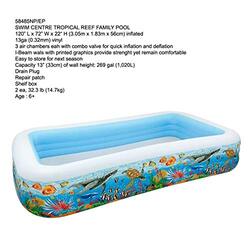 Intex Inflatable Family Swimming Pool with Electronic Pump, Multicolour