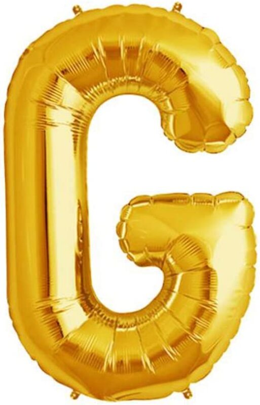 44-inch Letter "G" Alphabet Foil Balloon, Golden