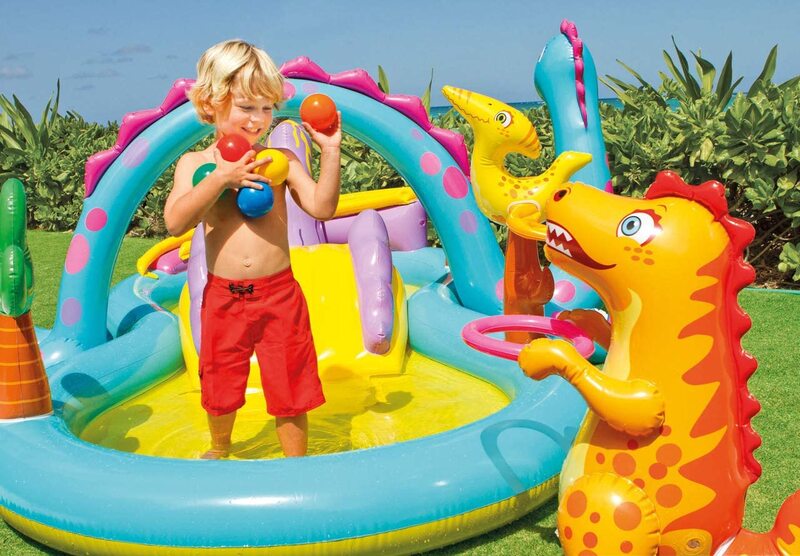 Kartsasta Inflatable Water Fun Kiddie Pool Dinoland Play Center, One Size, 57135, Multicolour