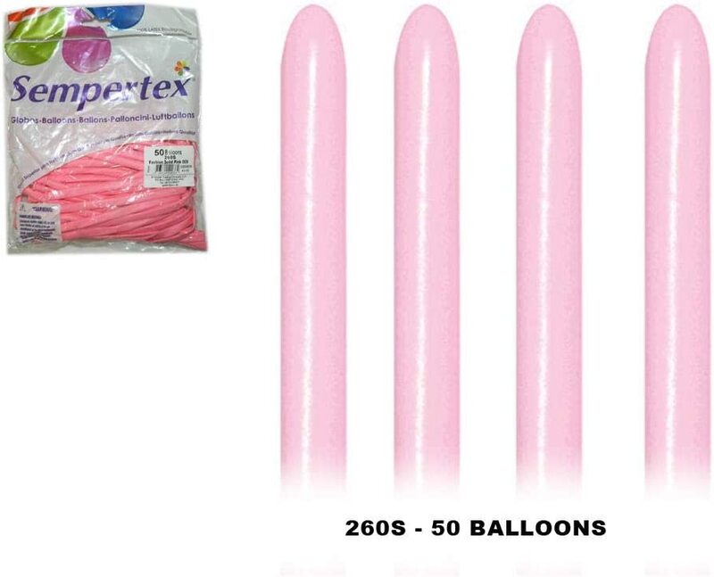 Sempertex 260Q Long Latex Balloons, 50 Pieces, Fashion Pink