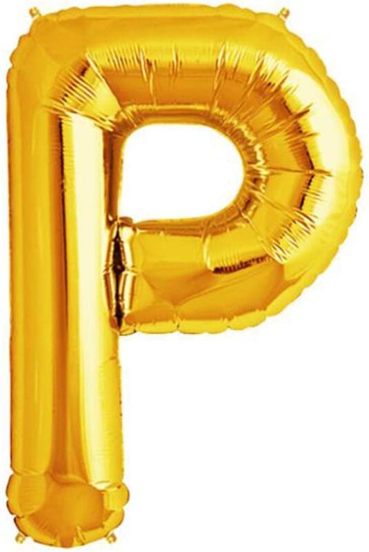 39-inch Letter "P" Alphabet Foil Balloon, Golden