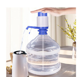 Water Bottles Pump Blue Manual Hand Pressure Drinking Fountain