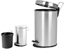 Beautiful Stainless Steel Step Dust Bin with Pedal, 8 Litres, Silver