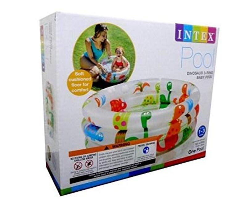 Intex Dinosaur 3 Ring Baby Pool, Multicolour