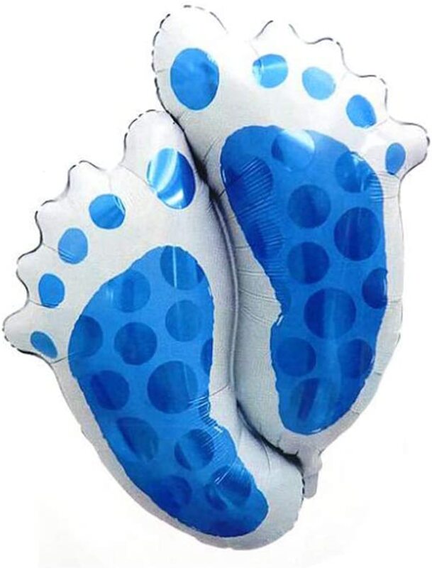 28-Inch Party Fun Foot Baby Girl Helium Quality Foil Balloon, White/Blue