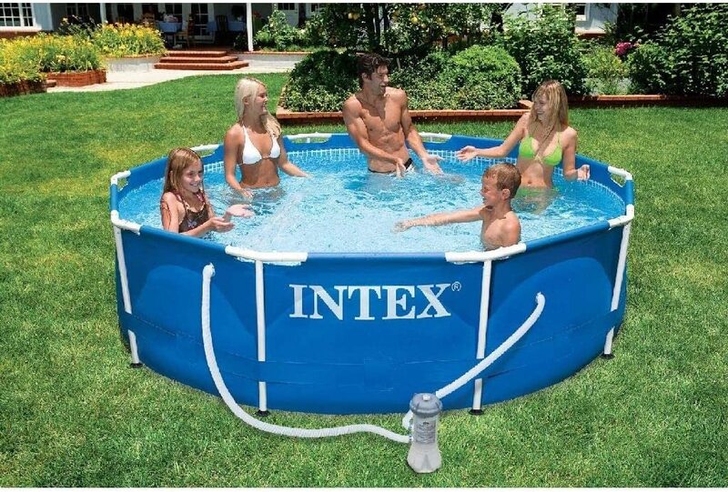 Intex Family Size Metal Frame Pool, 28200, Blue