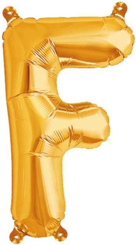 Beautiful 40-inch Alphabet F Foil Balloon, Pack of 1 Unit, Golden