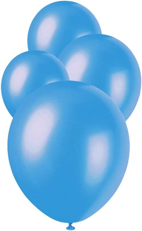 Party Fun 12-inch Balloon, Pack of 40 Units, Metallic Clear Light Blue