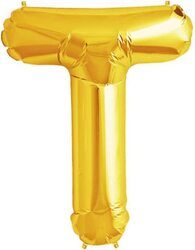 40-inch Letter "T" Alphabet Foil Balloon, Golden