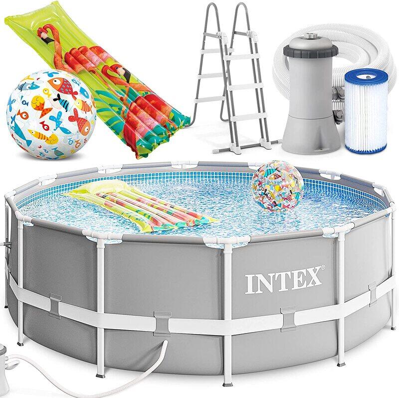 

Intex Prism Frame Pool with Pump, 26716, 12 Ft X 39 Inch, Grey