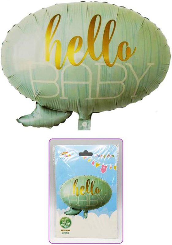 22-Inch Party Fun Hello Baby Helium Quality Foil Balloon, Blue