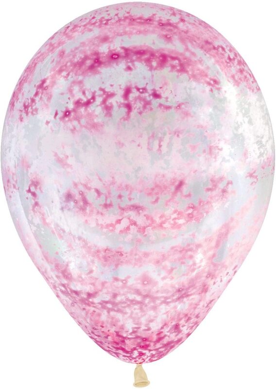 Sempertex 12-Inch Crystal Clear Balloon, 25 Pieces, Graffiti Rose