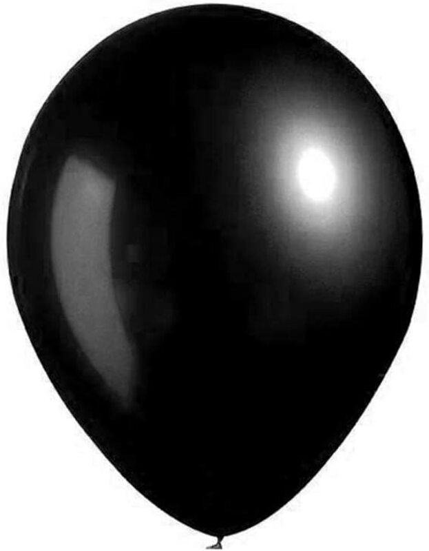 Party Fun 12-inch Balloon, Pack of 40 Units, Metallic Clear Black