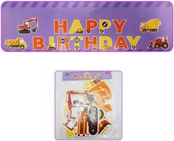 Party Fun Happy Birthday Banner for Party Supplies and Decorations, 4-Meter, Purple