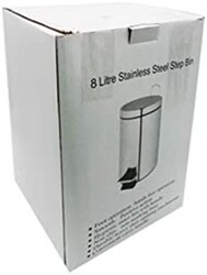 Beautiful Stainless Steel Step Dust Bin with Pedal, 8 Litres, Silver