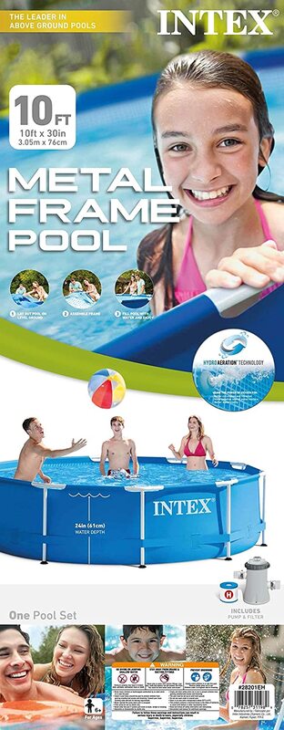 Intex Round Backyard Above Ground Swimming Pool, 10ft x 30in, Blue