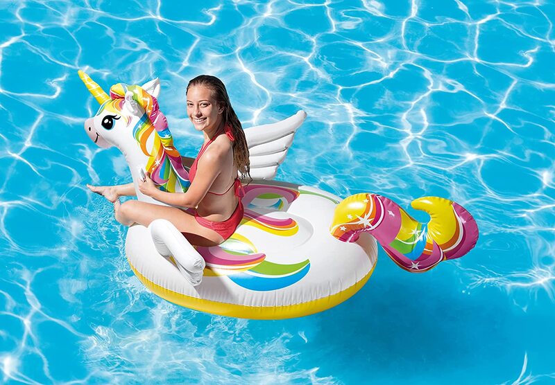 Intex Unicorn Ride-On, One Size, 57561, Multicolour