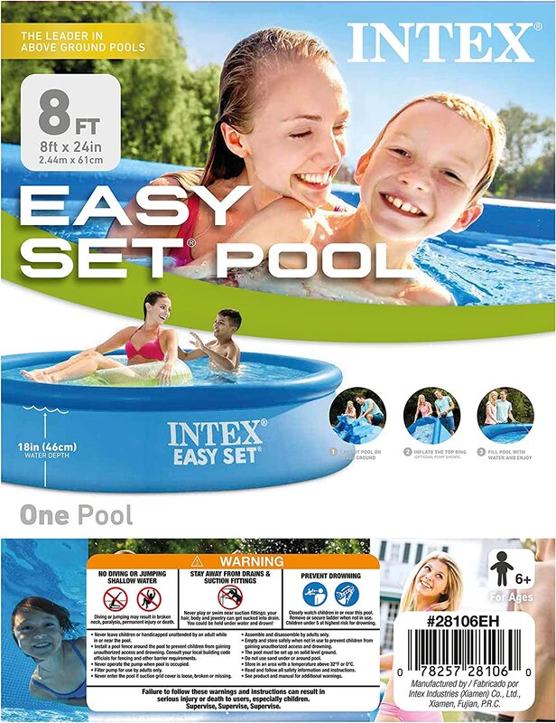 Intex Easy Set Inflatable Swimming Pool, 28106, Blue